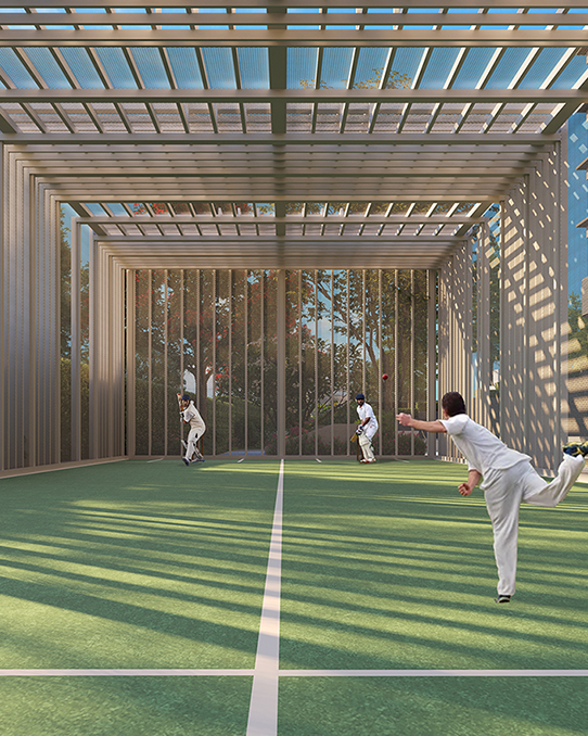 Outdoor basketball court at Atlis Ocean Cliffs residential community