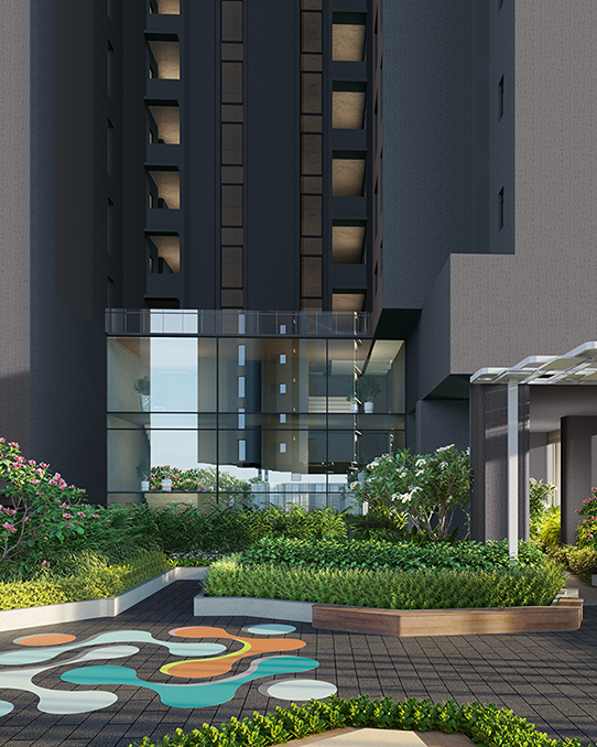 Outdoor basketball court at Atlis Ocean Cliffs residential community