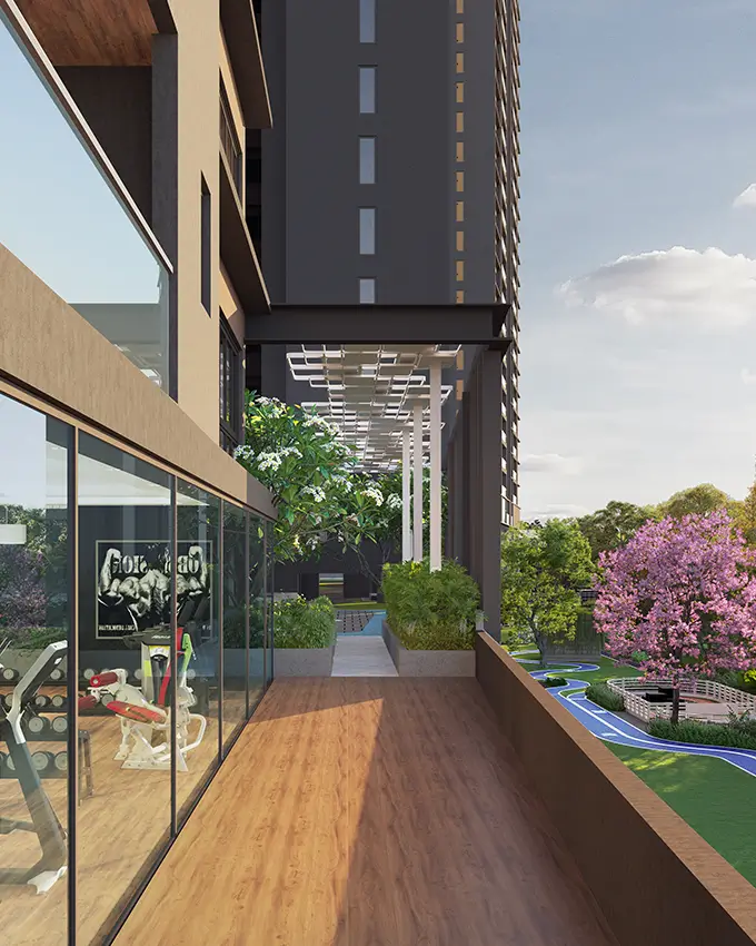 Outdoor basketball court at Atlis Ocean Cliffs residential community