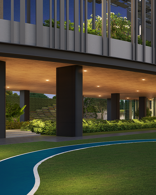 Outdoor basketball court at Atlis Ocean Cliffs residential community